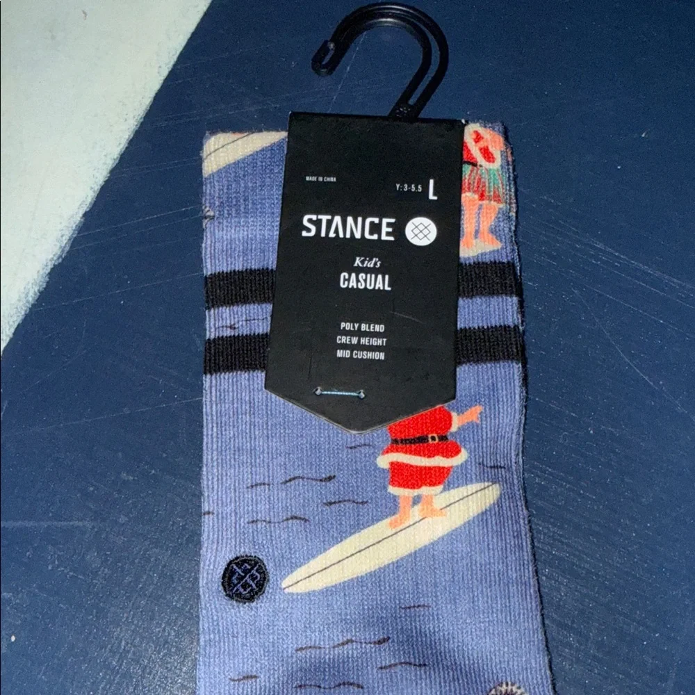 Stance Holiday Surfing Santa Socks - Blue and Black